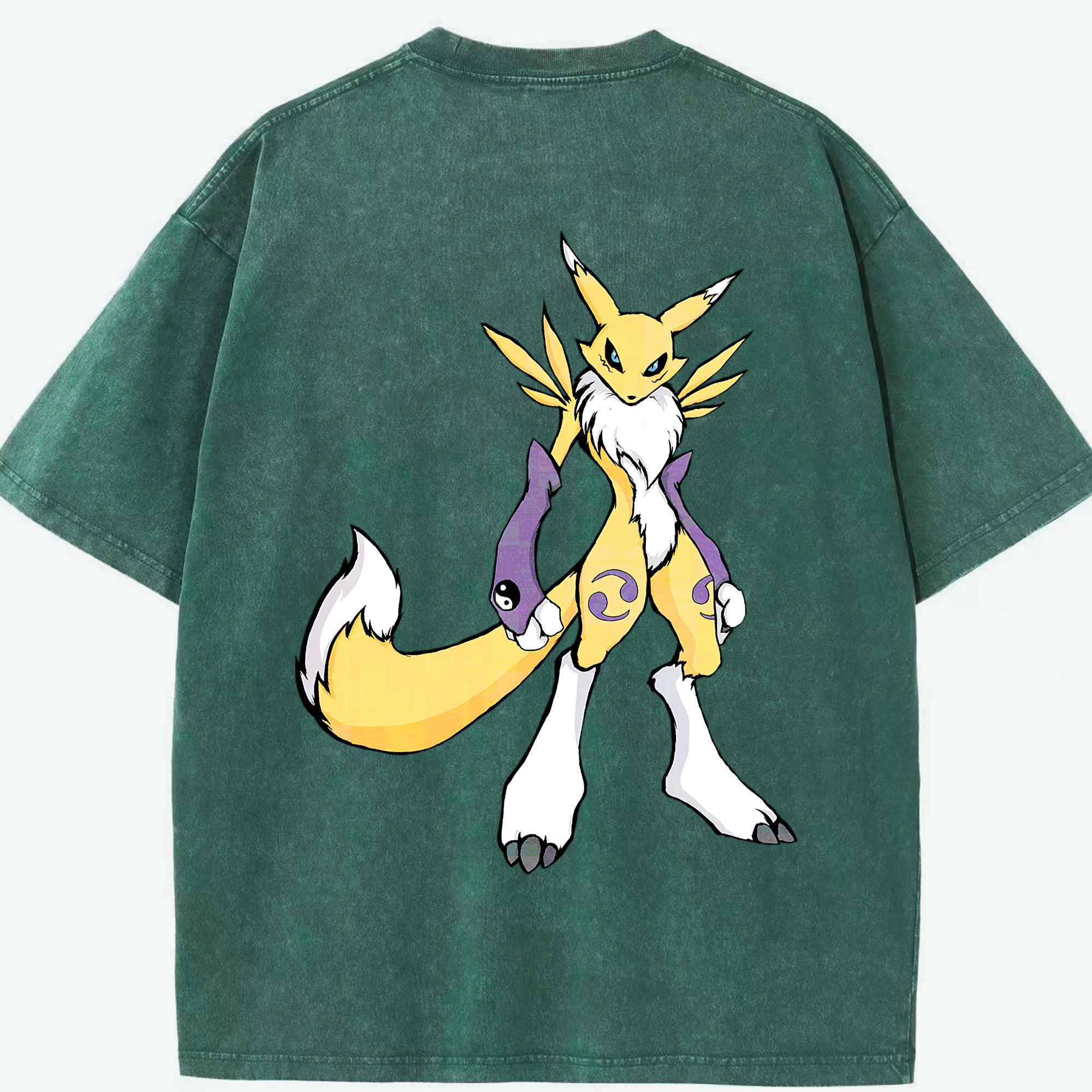 （画像用） Digimon デジタルモンスター/デジモン 綿100% ヴィンテージ風 半袖Tシャツ（背面プリント）